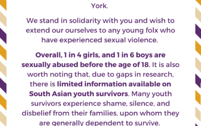 We Hear You: South Asian Youth Survivors in New York Speak Out